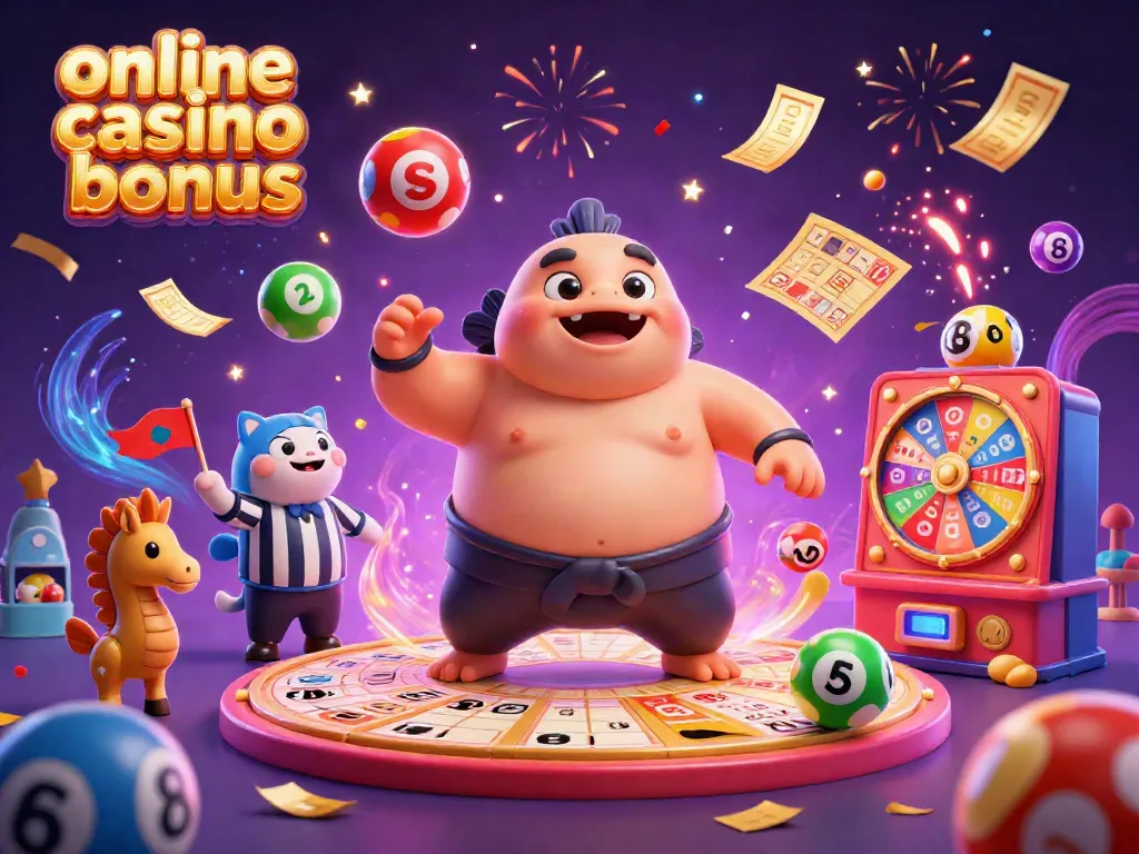 Experience the excitement of an online casino bonus with vibrant games and animated characters in a captivating underwater scene.